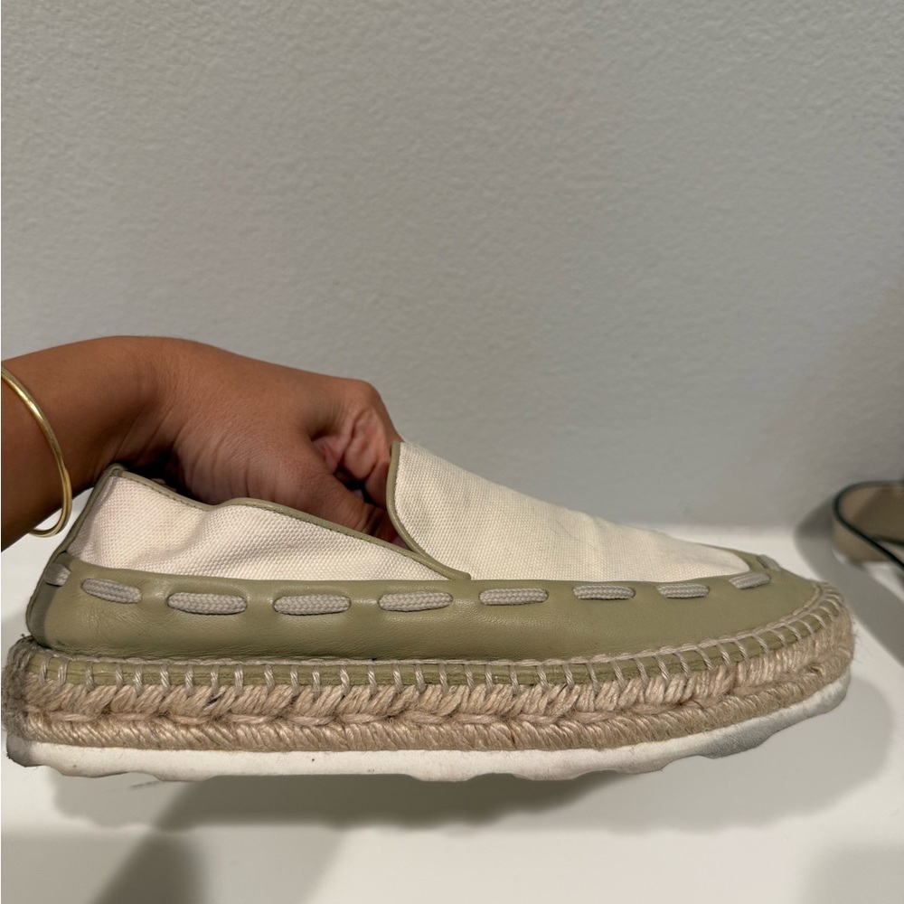 Women's Cream and Tan Espadrille Loafers